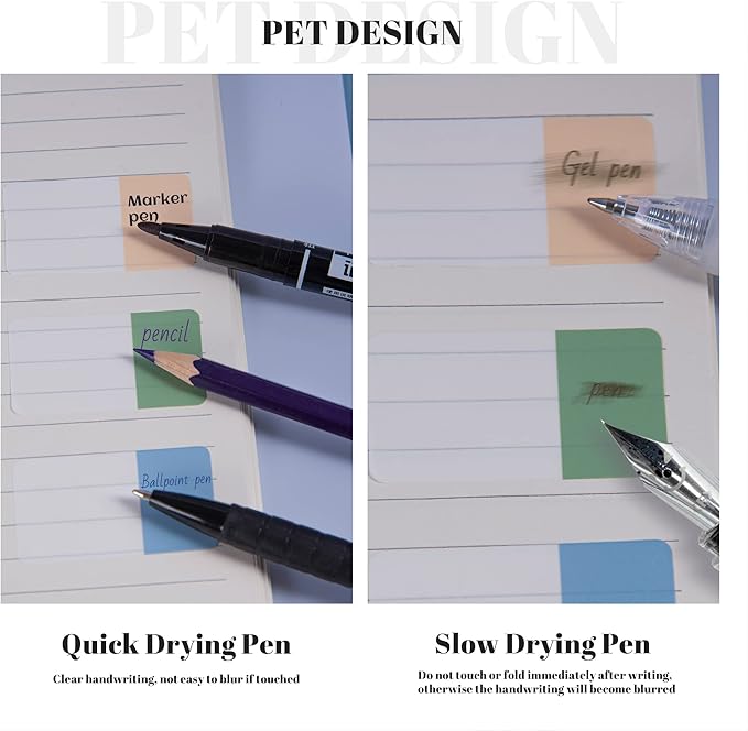 Golcellia 300 Pieces Tabs, Sticky Index Tabs, Sticky Tabs, Repositionable Tabs, Page Markers Sticky Notes, Translucent Writable and Ruler, Reading Notes, Page Tabs