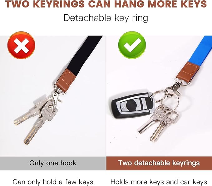 XCHIN Lanyards for Keys, Blue Keychain Long Lanyard for Women Men, Cute Neck Lanyard for ID Badges Wallet