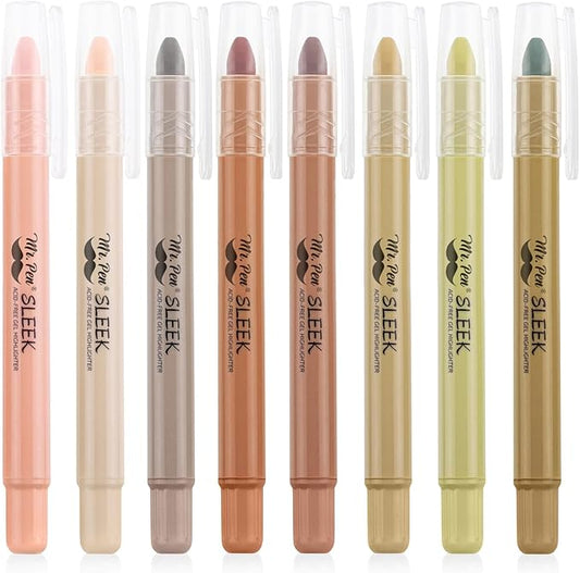 Mr. Pen Bible Highlighters, Vintage Colors, 8 Pack, Non Bleeding, Gel Pen Highlighter
