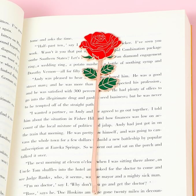 Mabor Red Rose Bookmarks,It’s The Time You Have Spent on Your Rose That Makes Her So Important Personalized Bookmark Rose of Little Prince,Metal Flower Bookmark,