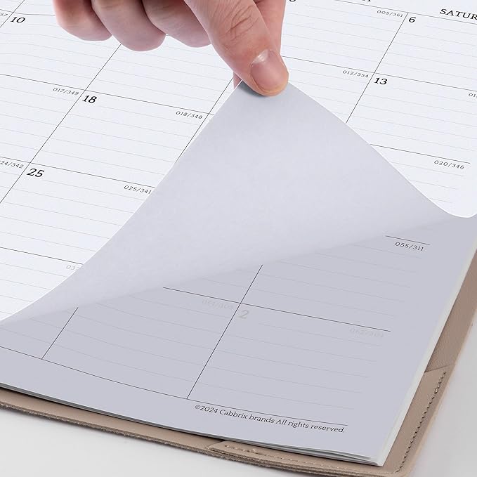 Cabbrix Desk Calendar 2025 with Desktop Mat, Large Desk Pad Calendar 21" x 16-1/2" Runs From Now to December 2025, Desk Blotter Calendar for Home School and Office, Apricot