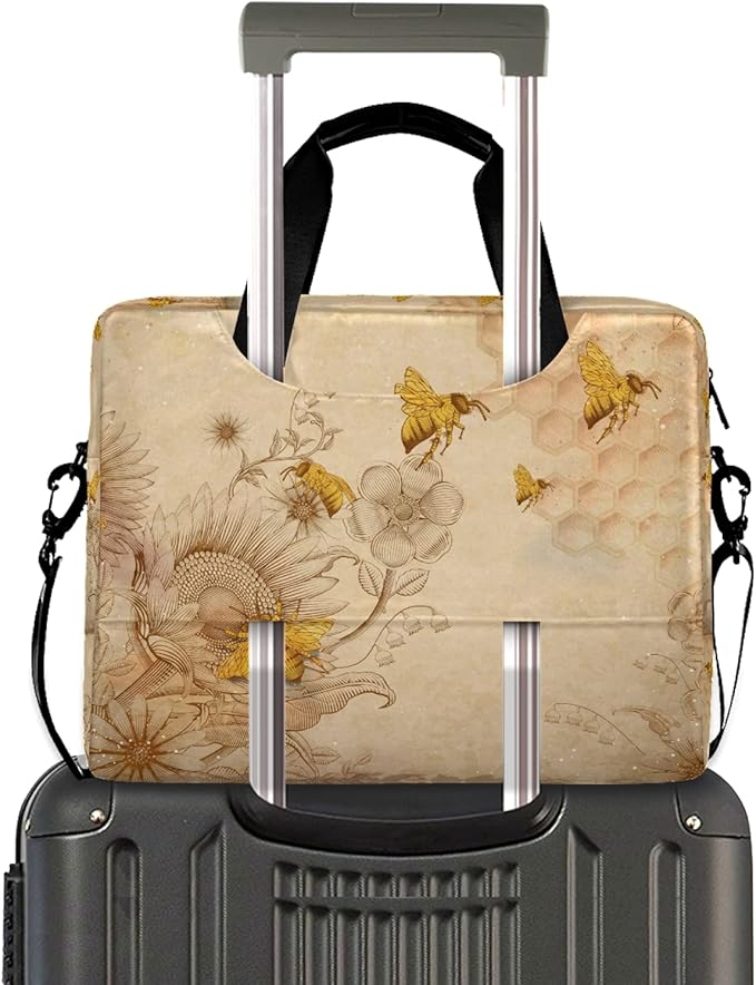 ALAZA Honey Bees Wildflowers Laptop Messenger Bag Case Sleeve Briefcase for Men Women, Multi03