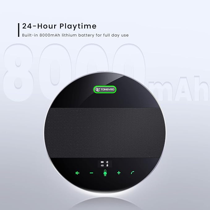 Bluetooth Conference Speaker and Microphone， Wireless Lound Speakerphone Portable for Car and Computer Home Office, Two Way Voice Clear, Compatible with Zoom, Teams, Skype