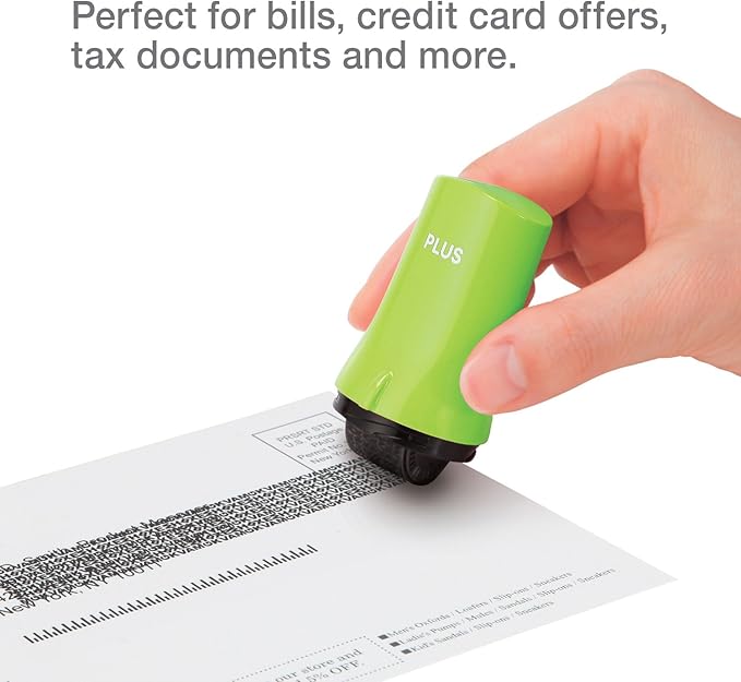 Identity Theft Prevention Security Stamp Wide Roller Security Stamp Kits (Green)