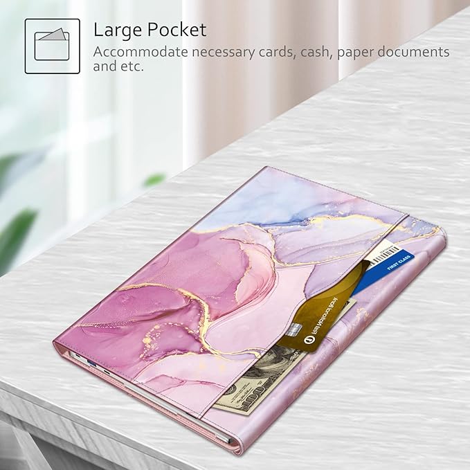 Fintie Sleeve Case for 14" Samsung Galaxy Chromebook Go XE340XDA XE345XDA/Dell Latitude 3410/HP Pavilion 14-ceXXXX/Lenovo 14W Windows Gen 2 - Premium PU Leather Portfolio Book Cover, Glittering Marble