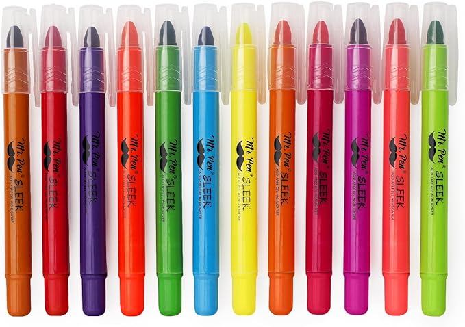 Mr. Pen- Gel Highlighters, Fluorescent Bible Highlighter, Pack of 12, No Bleed Highlighter, Dry Highlighter, Highlighters Assorted Color, Bible Journaling Supplies, Bible Markers for Tabs