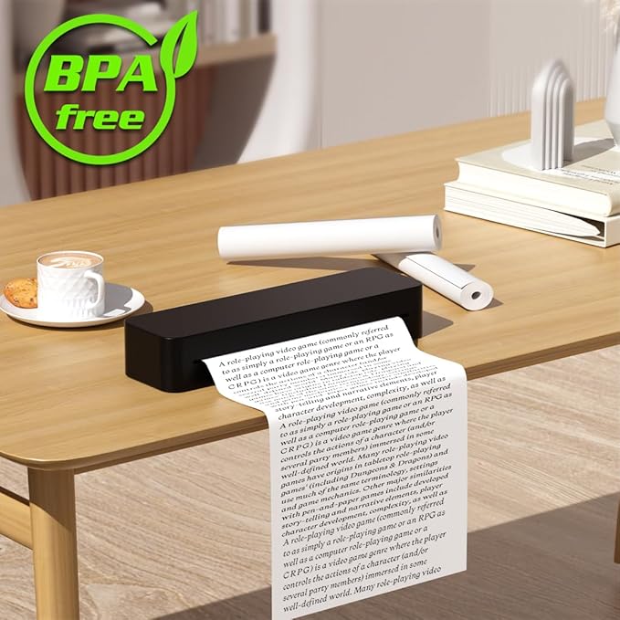 Thermal Printer Paper 8.5 x 11 Inch, US Letter Size Quick-Dry Thermal Printing Paper Rolls, Thermal Paper Compatible with M08F-Letter, M832, M834, MT800, MT800Q Portable Printer, 100 sheets / 4 Rolls