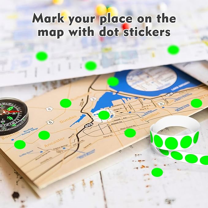 PARLAIM 3/4 Inch Roll Color Coding Labels,4000 per/4 Rolls Round Adhesive Color Coding Circle Dot Stickers for Office Home (Fluorescent Green)