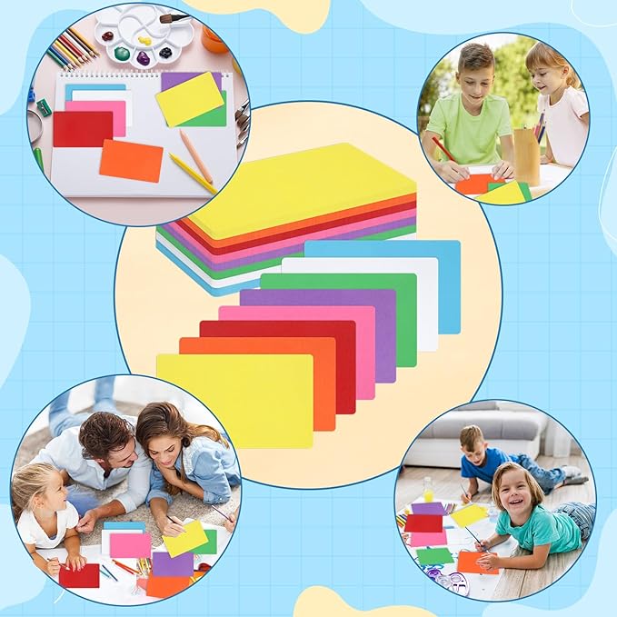 120 Pcs Dry Erase Index Cards Notecards Blank Reusable Flash Cards Sheets Game Cards Study Business Note Cards for School Office Housework Taking To Do List (Rainbow, 4×6 Inch)
