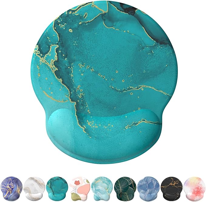 eulps Mouse Pad with Wrist Rest, Comfortable Computer Mousepad with Gel Wrist Support Smooth Surface and Non-Slip PU Base for Pain Relief, Laptop, Office & Home (Calm Lake)