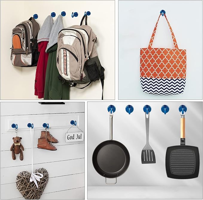 DIYMAG Blue Magnetic Hooks, 80 LB Heavy Duty Strong Magnets with Hooks, Strong Rare Earth Neodymium Magnet Magnetic Hooks for Cruise Cabins Cruise Ship Essentials 20 Packs