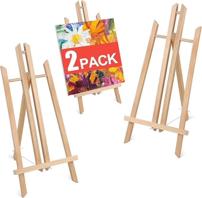 2PCS 17 Inch Desktop Easel, Party Easel, Wooden Easel - Versatile Tabletop Art Display Stand for Creative Projects and Events