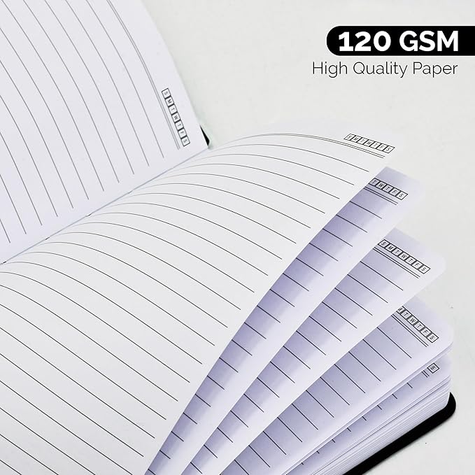 Nextnoid Hardcover Lined Journal Notebook - 120 GSM Thick Paper, Medium A5(5.7" x 8.3"), 160 Pages - Perfect For Writing, Journaling and Note-Taking (Brown,Ruled)