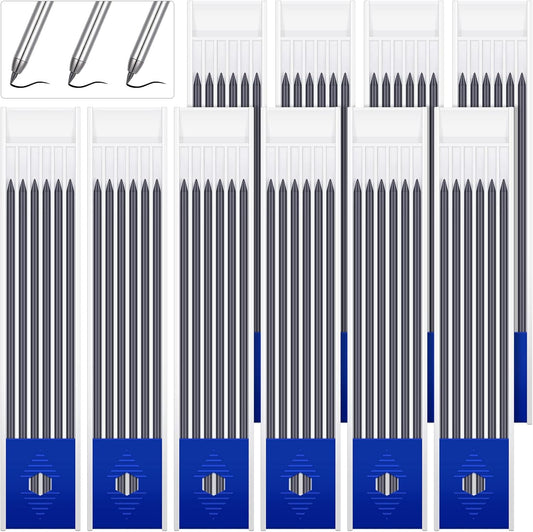 Spakon 60 Pcs 2.8mm Lead Refill Carpenter Construction Pencils Marker Lead Refills Dry Mechanical Woodworking Pencil Tools for Writing Drawing Drafting (Black)