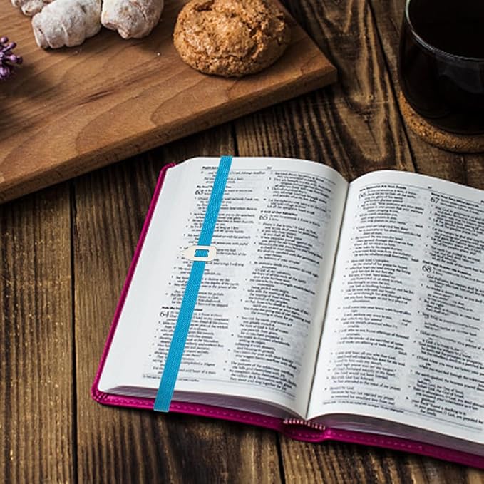 CRASPIRE Elastic Bookmark Blue Book Marks with Pointer Elastic Rope Band Strap Planner Bookmarks Page Tags for Reading Library Lovers Teachers Classmates Friends Birthday Gifts