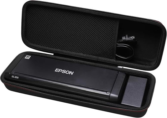 LTGEM Hard Case for Epson Workforce ES-200 / ES-300W / ES-300WR Portable Document Scanner - Travel Protective Carrying Storage Bag