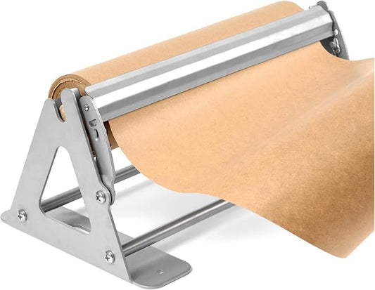 DIY Crew 12 Inch Paper Roll Dispenser and Cutter - Heavy-Duty Wall Mountable, Non Slip Tabletop - Kraft, Freezer, Butcher Paper - Up to 1000ft Rolls