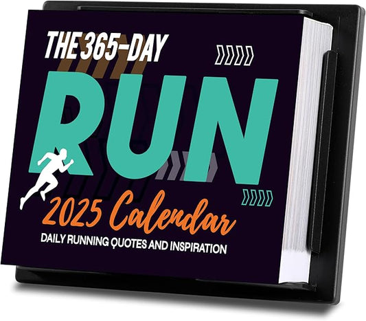 Pinchoco 2025 Desk Calendar - Daily Calendar for desk 2025, Running Gear, 5.85'' x 4.85'', 2025 Runner's Daily Desk Calendar, Daily Running Quotes and Inspiration for Runners - Black