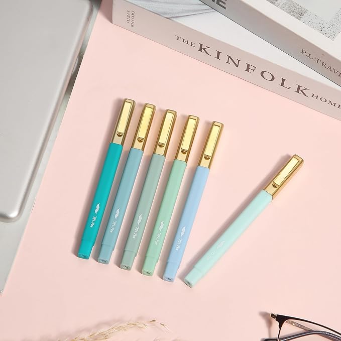 Mr. Pen- Aesthetic Highlighters and Pens No Bleed, 12 Pack, Forest Green Color Bible Highlighters No Bleed, Black Ink Bible Pens, Highlighter Pens, No Bleed Highlighters for Bibles, Bible Pens