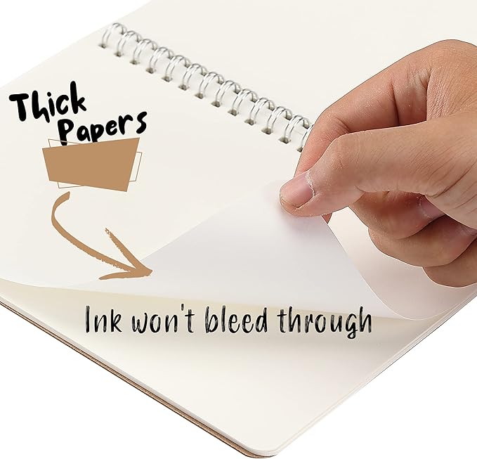 Mr. Pen- Spiral Notebook, A5, Kraft Cover, 2 Pack, 80 Pages, Sketch Book, Drawing Notebook, Notebook Spiral, Spiral Bound Notebook, Spiral Sketchbook, Blank Journal Notebook, Unlined Notebook