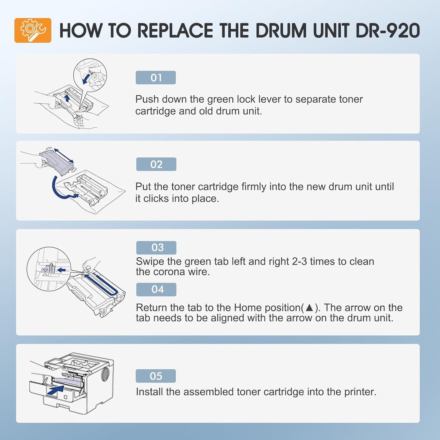 DR-920 DR920 Drum Unit Black 2 Pack Compatible Replacement for Brother DR920 DR 920 DR-920 for HL-L5210DN L5210DW L5215DW L6210DW L6217DW L6310DW L6415DW MFC-L5710DN L5710DW L5715DW L5915DW Printer