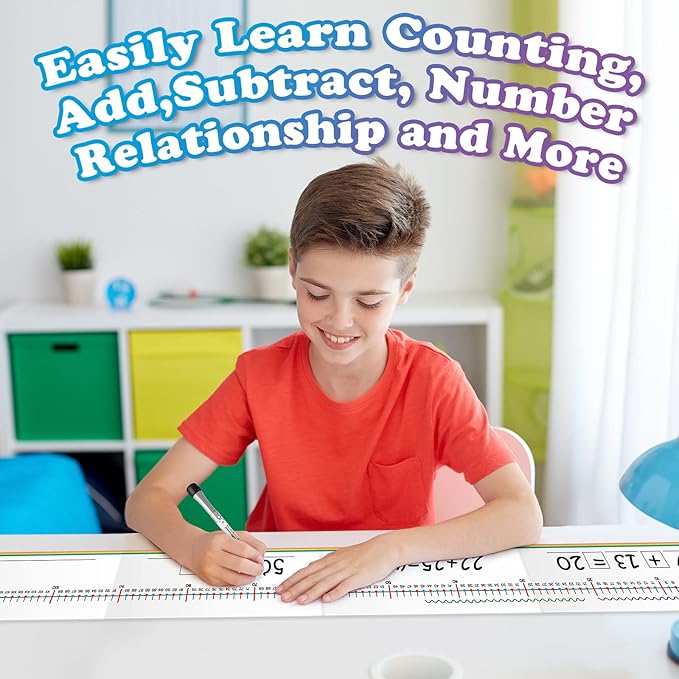 Aizweb 0-120 Dry Erase Number Line Board,Addition & Subtraction Game,Desk Whiteboard Number Chart Math Manipulative Game for Kid Age 4-8,Educational Learning Game for Kindergarten 1st Grade Homeschool