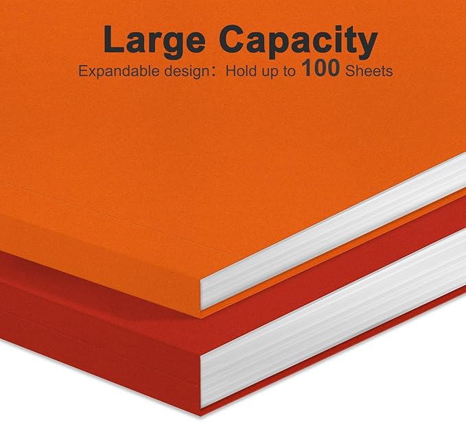 ViVin File Folder, 100 Pack Colored File Folders with 1/3-Cut Tabs, Fits 8.5 * 11 Letter Size Paper, Manilla Folders for Home Office School Documents(Multicolored)