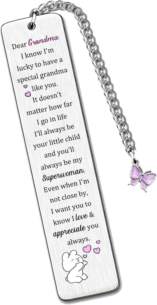 Grandma Bookmarks Mothers Day Gifts Bookmarker Grandmother My Greatest Superwoman Birthday Present Retirement Appreciate Keepsakes Christmas Thanksgiving Women Family Love Quotes Book Accessory Cute