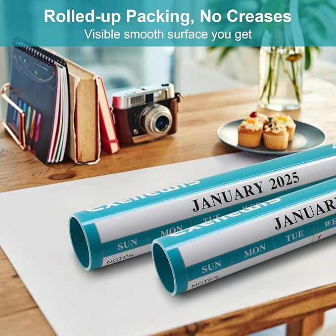 24" x 36" Exellewis 2025 Wall Calendar Erasable, Wet & Dry Erase Large Laminated Annual Yearly Planner - 12 Month Horizontal Vertical Calendar January to December for Easy Planning, Organizing