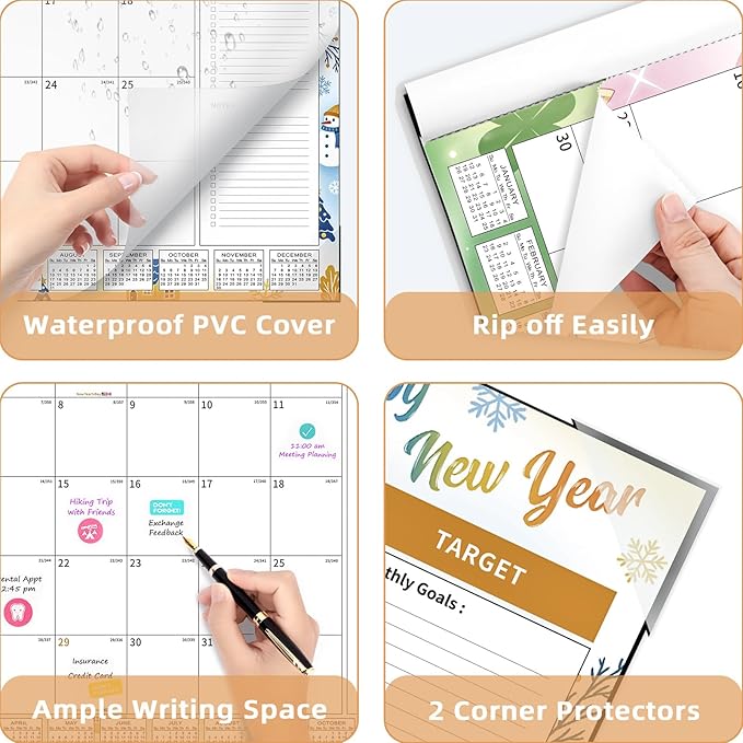 Ospelelf Desk Calendar 2025-2026 Large 22'' x 17'' Calendar 2025 Monthly Desktop Calendar, 18 Month Calendar, Use Jan 2025 - June 2026