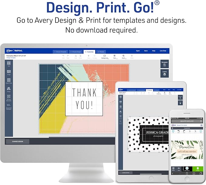 Avery Printable Place Cards with Sure Feed Technology, 1-7/16" x 3-3/4", Textured Ivory, 150 Blank Tent Cards for Laser or Inkjet Printers (5012)