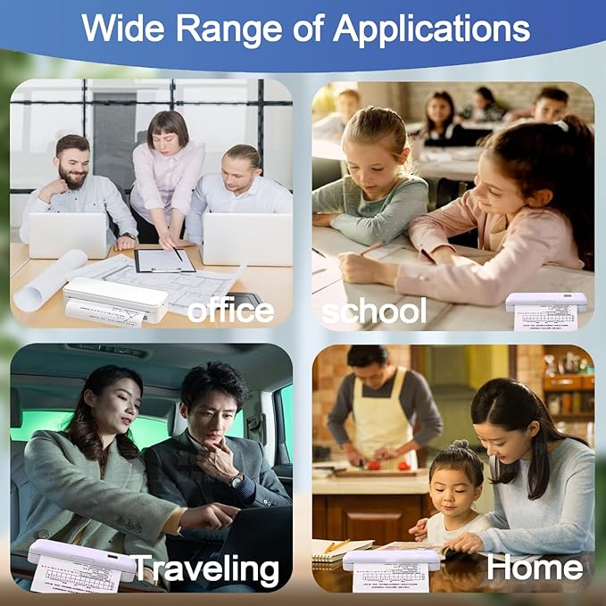 Potanro Thermal Printer Paper A4 Printing Paper Quick-dry Thermal Paper 8.3''x23'' Thermal for Portable Printer(6 Rolls)