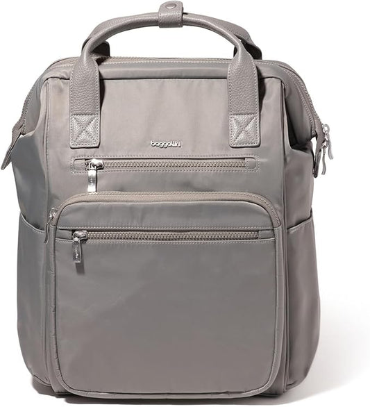 Baggallini Chelsea Laptop Backpack, Steel Grey Twill