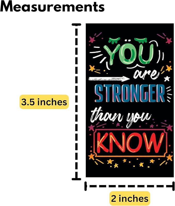 Iconikal Inspirational, Motivational, Gratitude, Appreciation, Kindness & Encouragement Sayings Mini Quote Cards, Blank Back, 200-Count