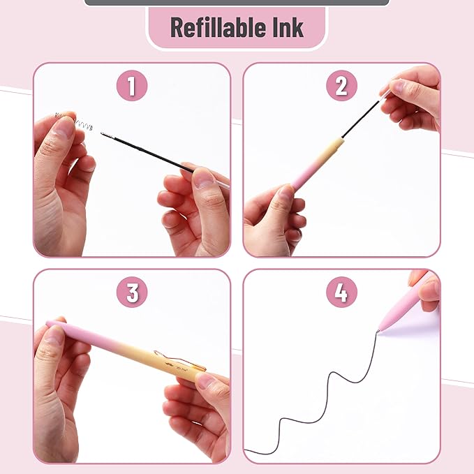 Mr. Pen- Ballpoint Pens, 12 Pack, Gradient Color Barrels, Black Ink, Cute Ballpoint Pens Black Ink, Cute Pens for Journaling