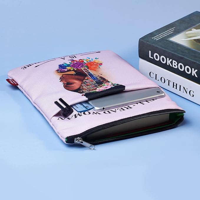 Book Sleeve for Book Lovers, Bookish Book Protector, Book Covers for Paperbacks, Washable Fabric, Book Sleeves with Zipper, Medium 11 Inch X 8.7 Inch