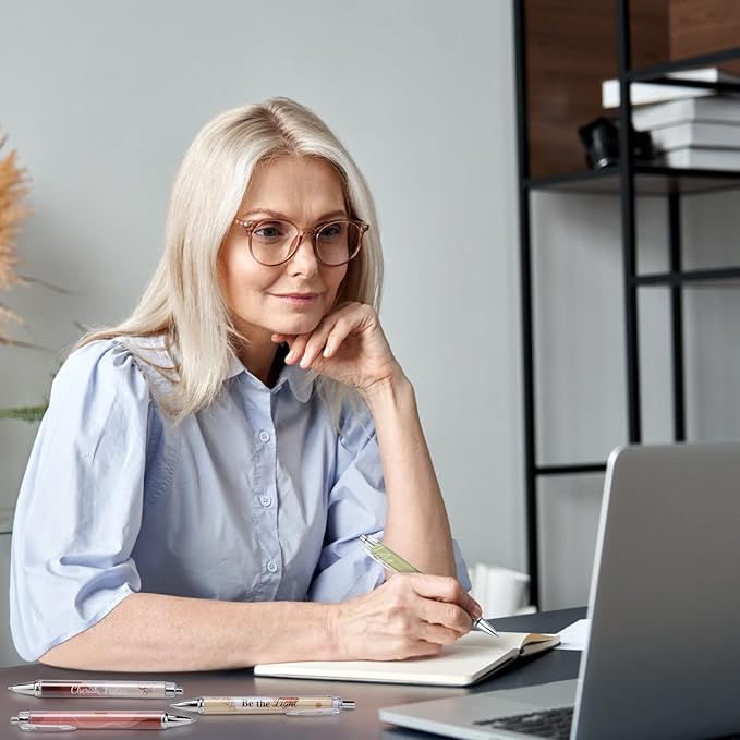 Tinlade 10 Pcs Christian Pens for Women Religious Ink Pens Easter Gifts Inspirational Quotes Bible Verse Ballpoint Funny Office Supplies for Women Men Coworker(Boho)