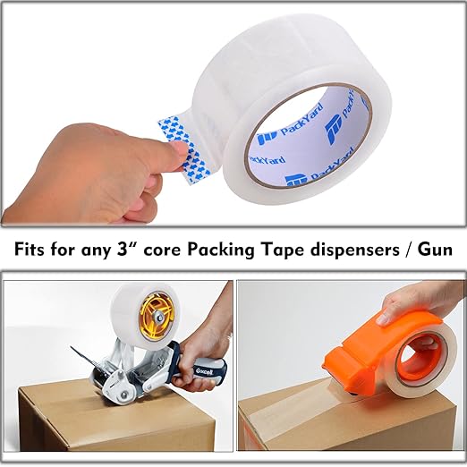 Packing Tape Refill Rolls Heavy Duty 12 Rolls Sealing Great for Packing Box Shipping and Moving Supplies Packaging 1.88" x 65 Yards 3" Core 2.7 Mil Thick