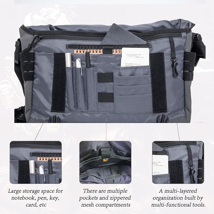 VEAGIA Messenger bag Laptop bag Briefcase Molle system Tactical style Detachable shoulder strap Shoulder Bags