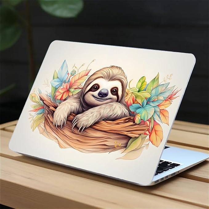 Compatible with 15 Inch MacBook Air A2941 M2 2023, Cute Sloth Hard Plastic Shell Cover Case