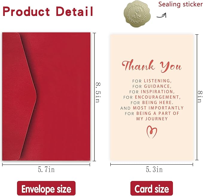 Thank You Card for Men Women, Thank You Cards for Friend Teacher, Appreciation Card Gift for Doctor Coworker Boss