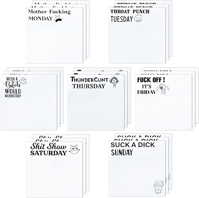 21 Pack Funny Daily Sticky Notes - Swear Word Sarcastic Sayings Self Sticky Notepads Humorous Describing Mentality Writing Memo Pads Page Marker for Adults Coworker Gift Office Supplies