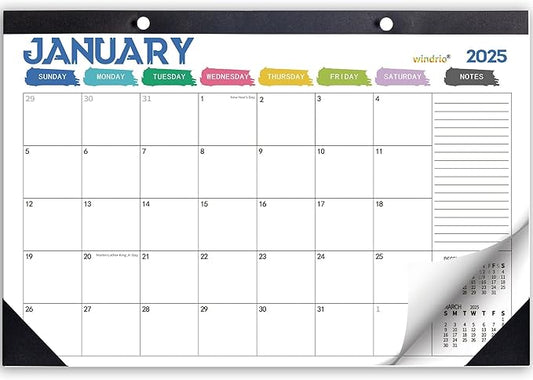 Desk Calendar 2025 Wall Calendars, December 2024 - December 2025 Monthly Planner Paper Office Desktop 17"X 12", 14-Months, Planning and Organizing Home, School, Office, Holiday, Vacation
