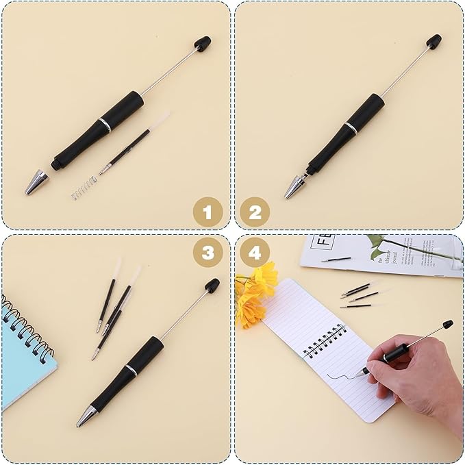 Retractable Ballpoint Pen Refills 30 Pieces 1mm, 4.2 Inch Blue Ink Refills Smooth Writing for Click Pens Journal Writing, School and Office Suppliers