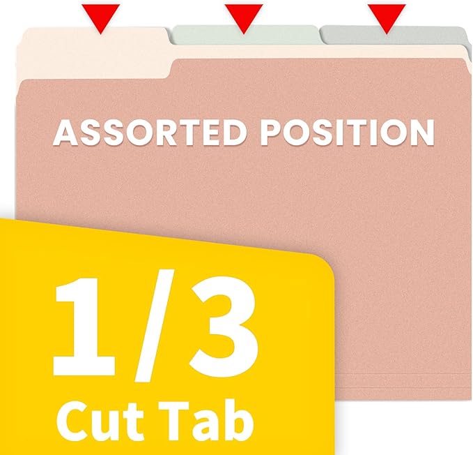 SUNEE File Folders, 18 Pack Manilla Folders 8.5 x 11, Colored Folders Office Organization Home School Folders for Documents Files Paper, 6 Pastel Colors