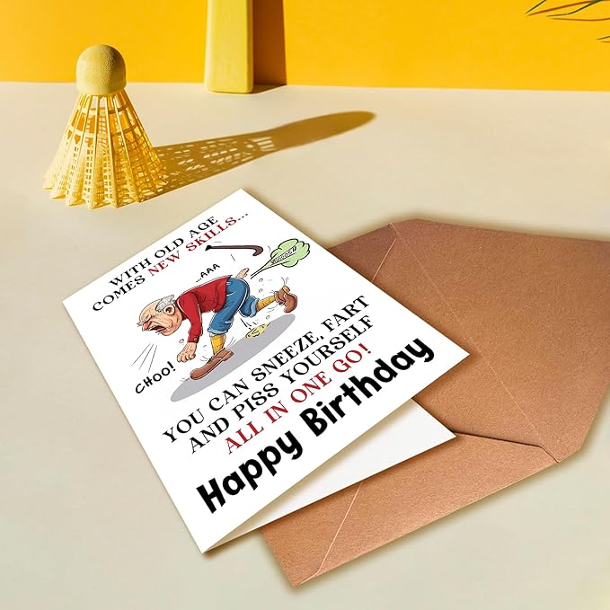Funny Birthday Card for Men, Funny Birthday Card for Friends Grandpa Brother Husband Dad, Happy Birthday Card for Men Seniors, Funny Getting Older Birthday Card for Men, Old Age Bday Greeting Card