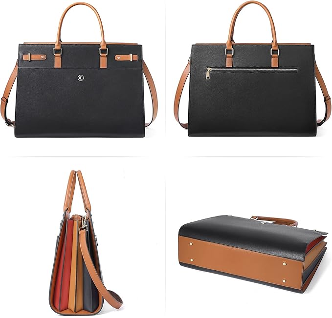 CLUCI Briefcase for Women Leather Laptop 15.6 Inch Business Ladies Work Computer Tote Bags