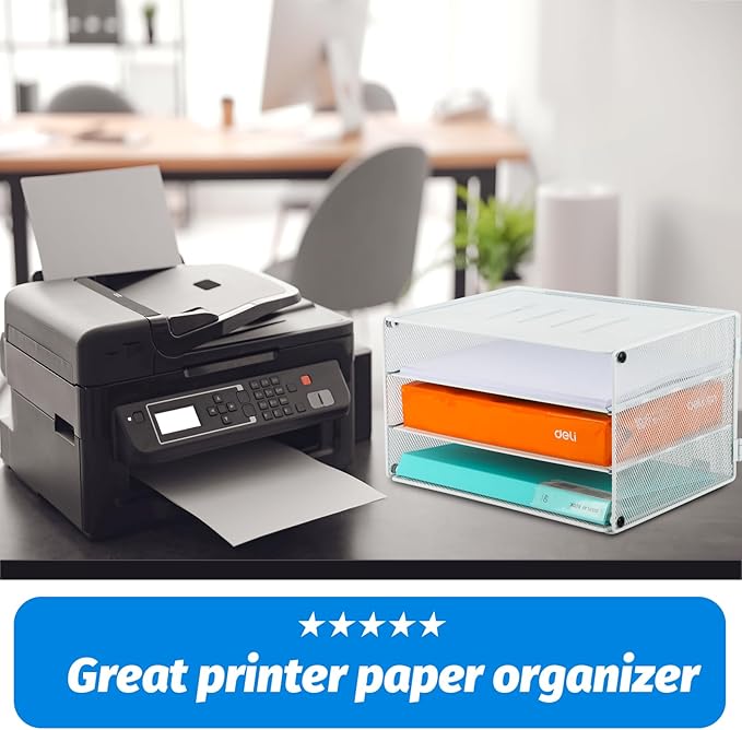 EASEPRES 3 Tier Desk Paper Organizer, White