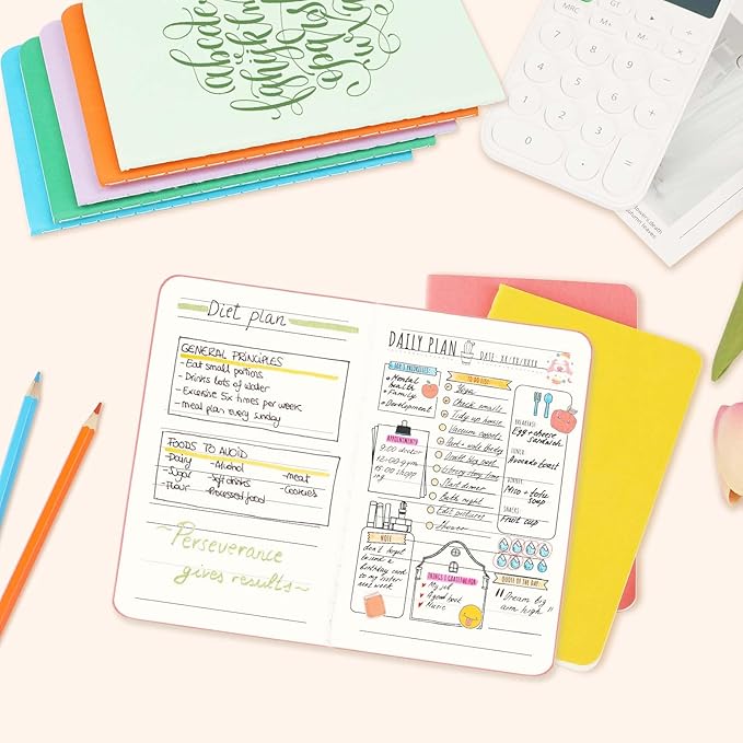 16PCS Mini Notebooks Bulk, 3.5" x 5.5", 16 Color, 60 Pages Lined Paper Small Pocket Notebook Set, Mini Journal Memo Notepads for Kids, Students, Traveler, School Office Supplies