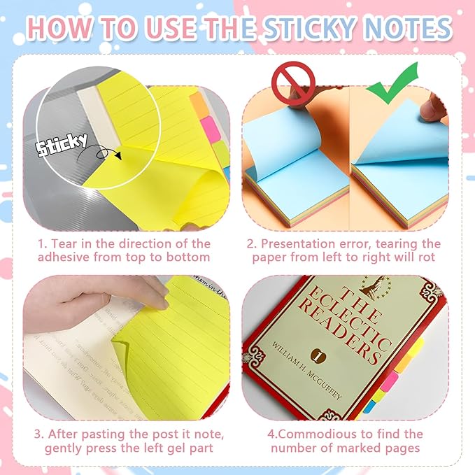 Sticky Notes Set, Sticky Notes Tabs, 710 Pack, Divider Sticky Notes, School Supplies, Office Supplies, Planner Sticky Notes, Sticky Note Dividers Tabs, Book Notes, Back to School Supplies (710pcs)
